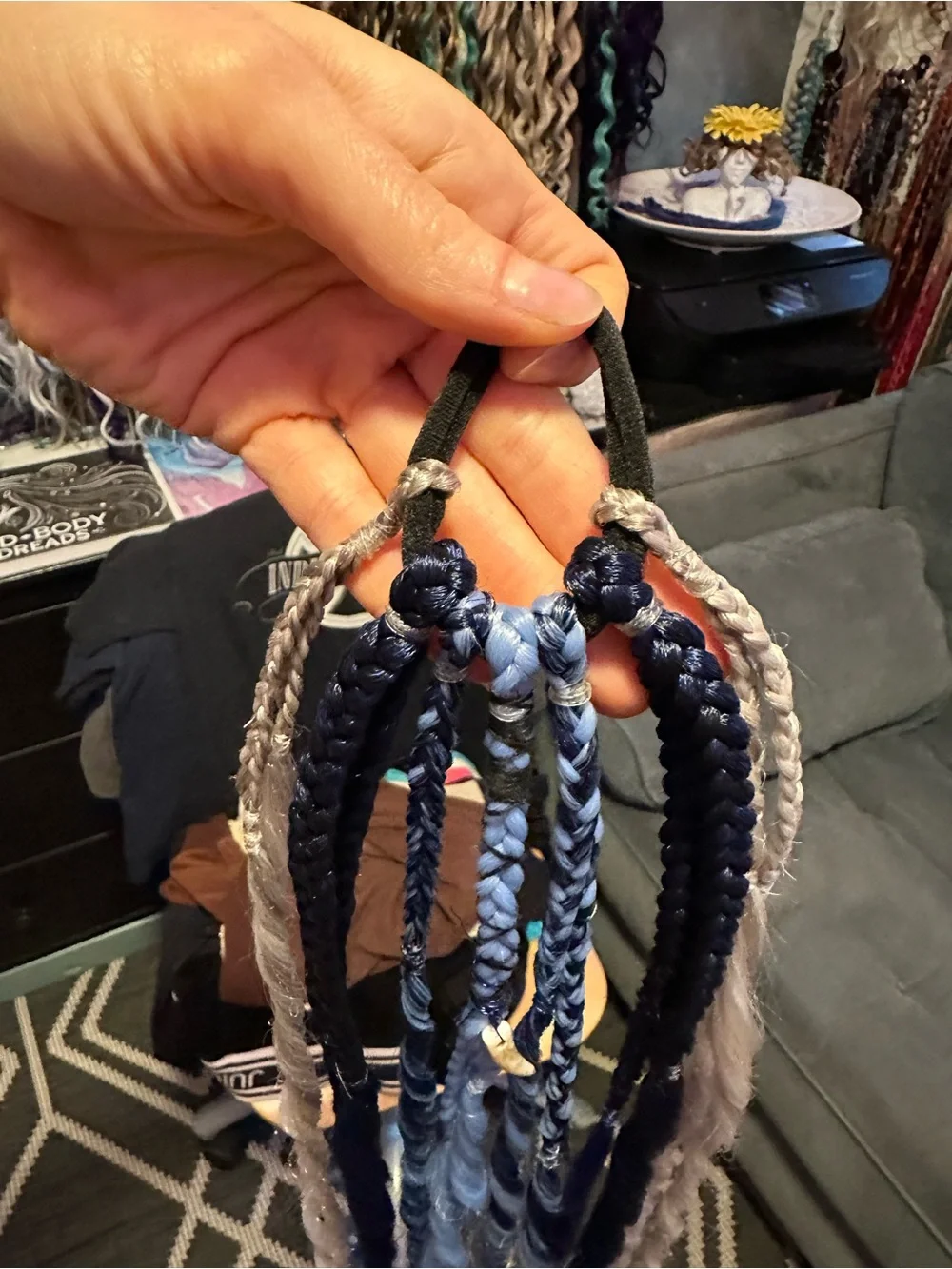 Blue vibes Women’s dreadlock Hair Extensions - Mixed Braids